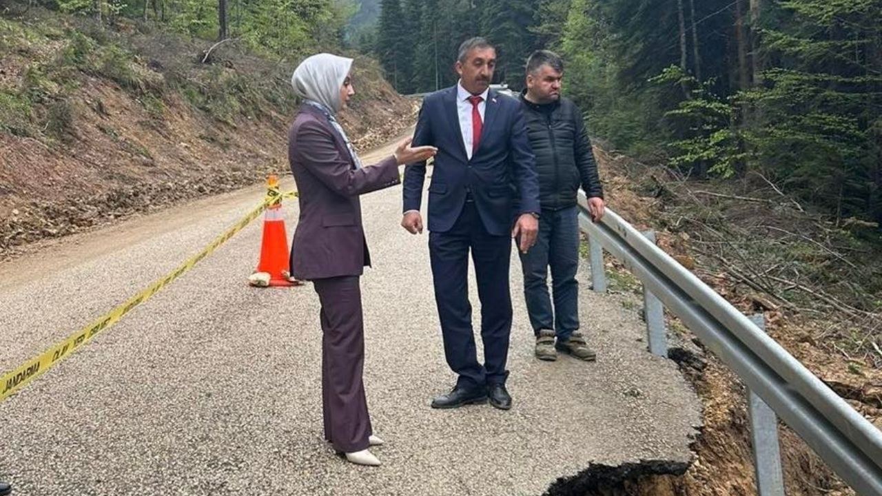 Kastamonu Ağlı'da Yol Çöktü: Kaymakam Olay Yerinde İnceleme